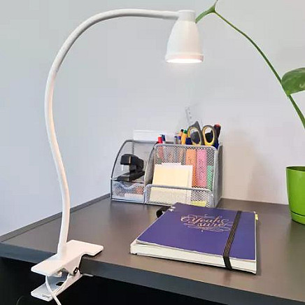 Adjustable Clip-On & Base Mount Desk Lamp with Izoxis Stand, 3-Color Lighting, Intensity Control - Ideal for Home and Office Use