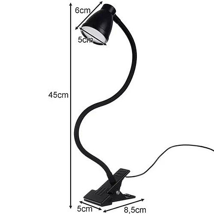 Desk lamp with clip - black Izoxis 19454