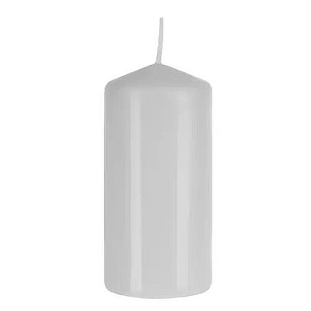 Baltas cilindra sveces, 10 cm, 8 gab. komplekts