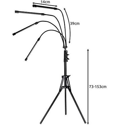 Multi-Spectrum LED Grow Lamp with Timer & Adjustable Tripod for Optimal Indoor Plant Growth