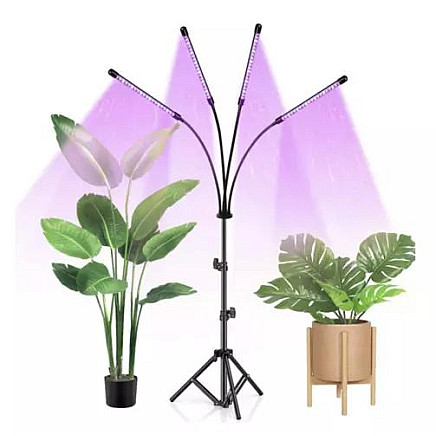 Multi-Spectrum LED Grow Lamp with Timer & Adjustable Tripod for Optimal Indoor Plant Growth