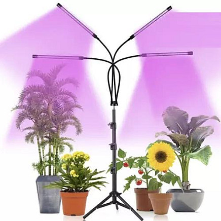 Multi-Spectrum LED Grow Lamp with Timer & Adjustable Tripod for Optimal Indoor Plant Growth