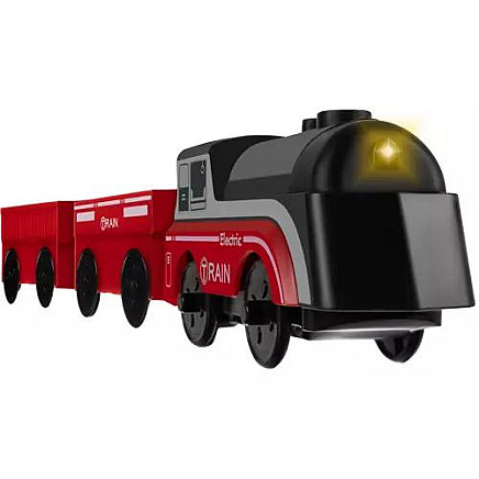 Interactive Magnetic Electric Toy Train Set with Self-Driving Locomotive & Illuminated Headlamp - Teaching and Entertaining for Kids