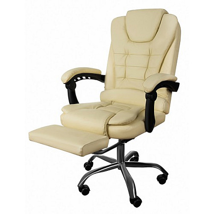 Office chair with footrest - white