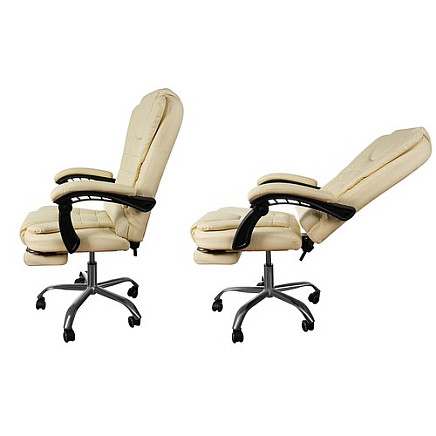 Office chair with footrest - white