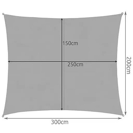 Sunshade sail 3x2m - gray Gardlov 23162