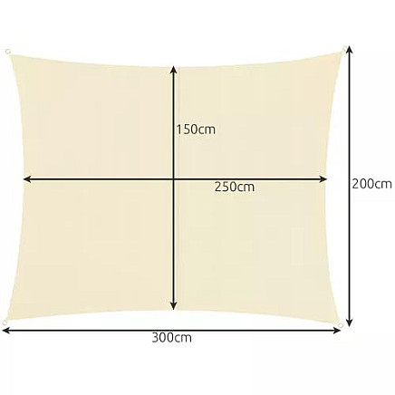 Shade sail patio 3x2m - beige