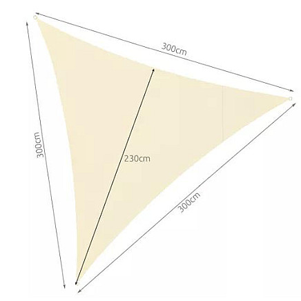 Shade sail patio 3x3x3 beige