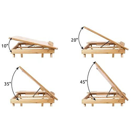 Klēpjdatora laptopa 17 bambusa galds, brokastu, koka galdiņš, 67 x 28 x 26,5 cm