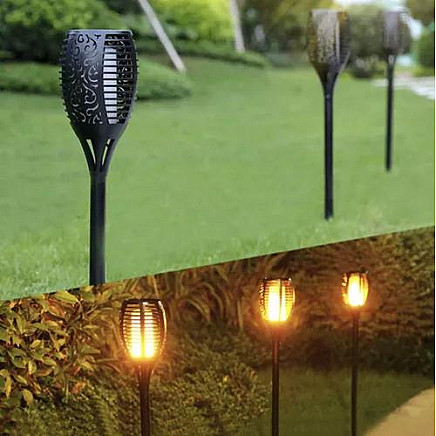 Garden lamp lantern with solar battery - torch, set of 4