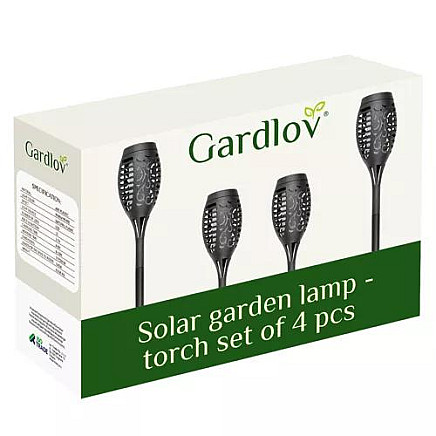 Dārza LED lampa laterna ar saules bateriju, komplekts 4gab., IP44