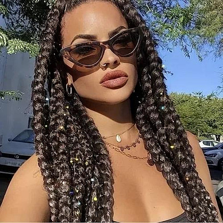 Sintetiskie mati, bize, pīne, brūnas, 60cm - 5900779949478 Sintetiskie mati, bize, pīne, brūnas, 60cm