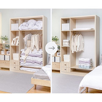 Vakuuma maiss uzglabāšanai Ruhhy 80x100x30 cm 22949, piena balts