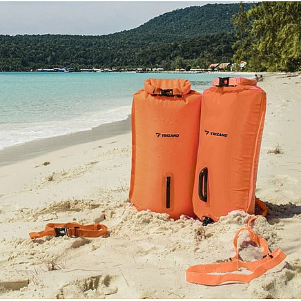 Trizand 23924 Drošības boja peldēšanai 2in1 ar sauso maisu, 35L, oranža