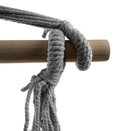 Brazīlijas šūpuļkrēsls ar apilveniem un stiprinājumiem, pelēks - 5900779951013 Brazīlijas šūpuļkrēsls ar apilveniem un stiprinājumiem, pelēks