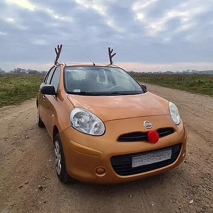 Ziemassvētku Jaungada Auto Rotājums Brieža Ragi un Deguns