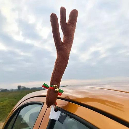 Ziemassvētku Jaungada Auto Rotājums Brieža Ragi un Deguns