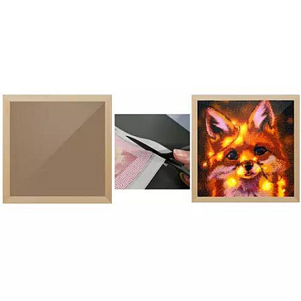 Durable 30x30cm DIY Pine Frame with Plexiglass Lens for Diamond Painting & Artwork Display