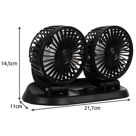 Car fan 12V double Xtrobb 23222