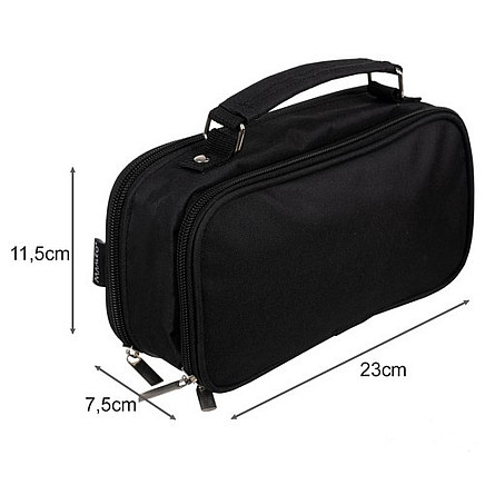 Double extendable pencil case - black Maaleo 24516