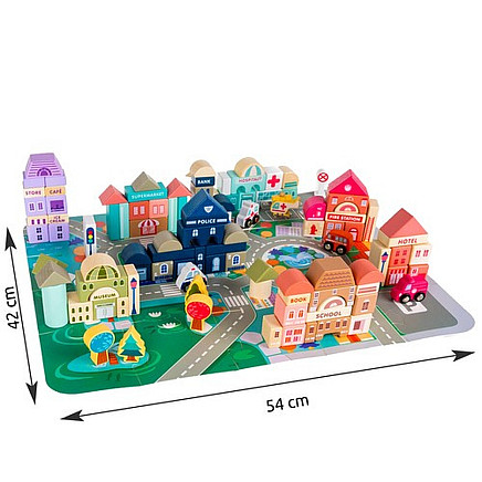 Wooden blocks 115 pcs - city 23519