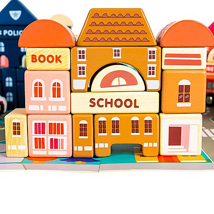 Wooden blocks 115 pcs - city 23519