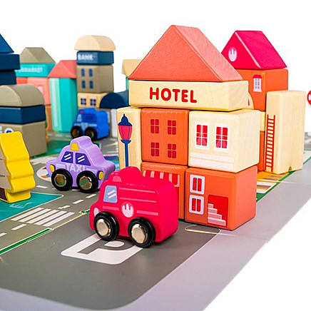 Wooden blocks 115 pcs - city 23519