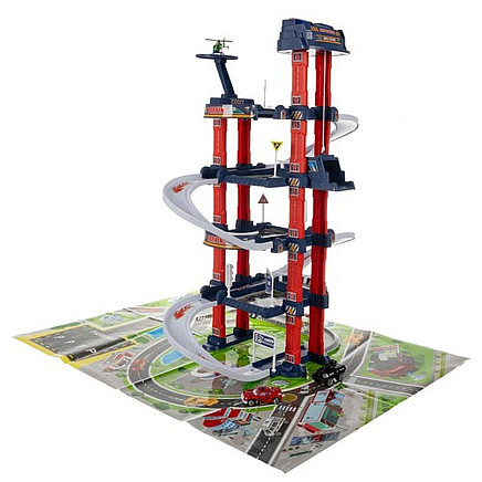 Kruzzel 4 līmeņu rotaļu autostāvvieta ar liftu un mašīnām 24646