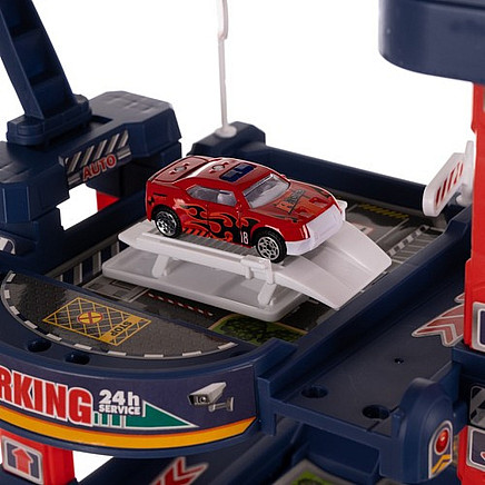 Kruzzel 4 līmeņu rotaļu autostāvvieta ar liftu un mašīnām 24646