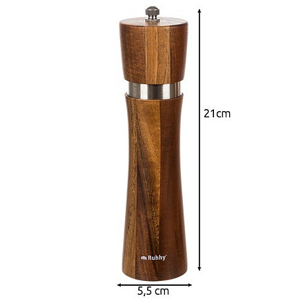 Koka sāls un piparu dzirnaviņas ar keramikas mehānismu (2 gab.)