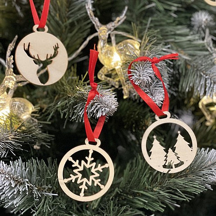 Koka eglīšu rotājumi, 36 gab. komplekts Ruhhy 24855