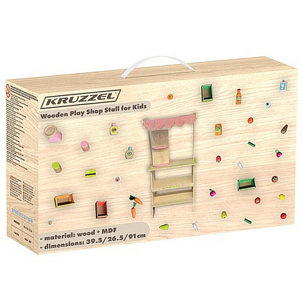 Koka rotaļu veikals ar piederumiem Kruzzel 24888