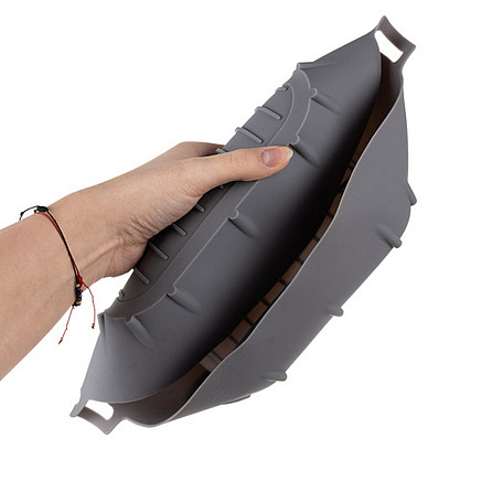 Silikona ieliktnis bez eļļas fritēšanai, pelēks, 20 x 20 cm