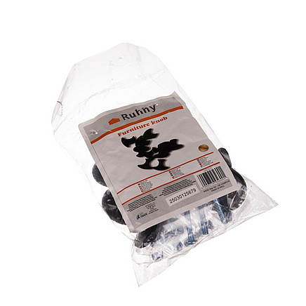 Mēbeļu pogas Ruhhy 25679, 10 gab., 30 mm, melnas matētas