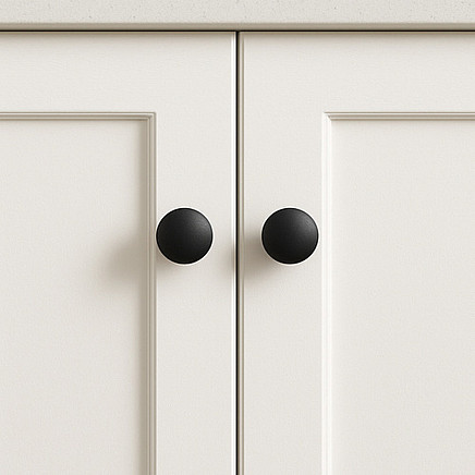 Mēbeļu pogas Ruhhy 25679, 10 gab., 30 mm, melnas matētas