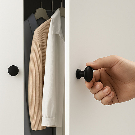 Mēbeļu pogas Ruhhy 25679, 10 gab., 30 mm, melnas matētas