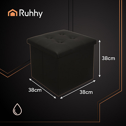 Folding pouffe black Ruhhy 25779