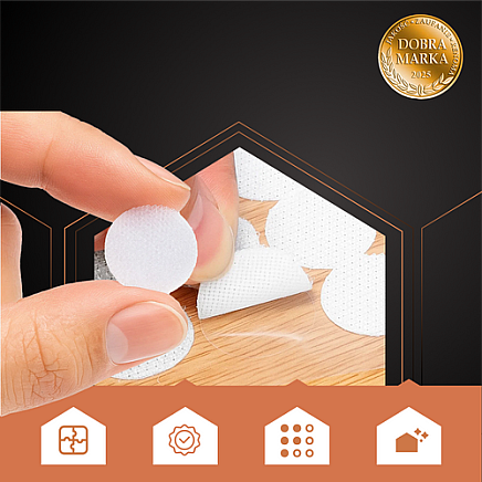 Self-adhesive Velcro 18mm 500pcs white Ruhhy 25884