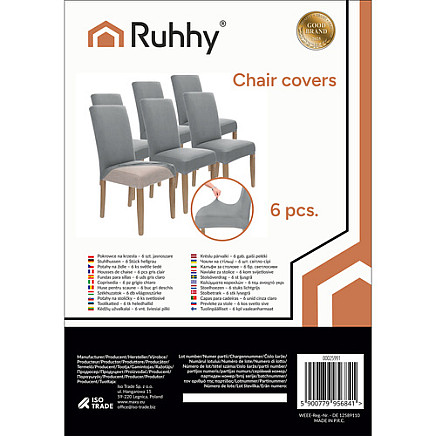 Chair covers - 6 pcs. light gray Ruhhy 25991