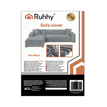 Ruhhy 26035 light gray sofa cover 145-185cm