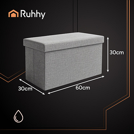 Gray fabric pouf 60x30x30 cm Ruhhy 25996