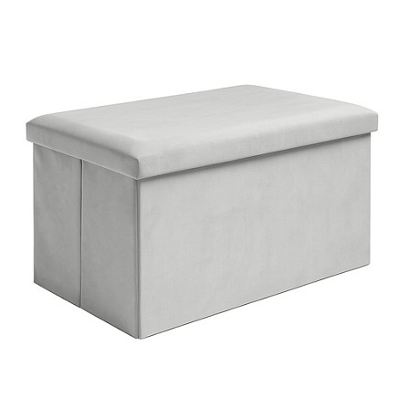 Gray velvet pouf 60x30x30 cm Ruhhy 25994