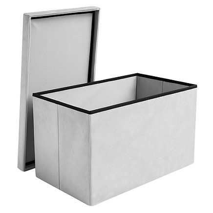 Gray velvet pouf 60x30x30 cm Ruhhy 25994