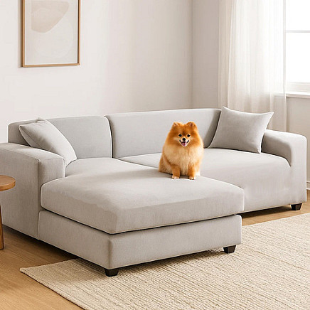 Ruhhy 26182 sofa cover 190-230cm light gray