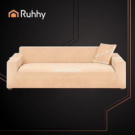 Ruhhy 26184 beige sofa cover 190-230cm