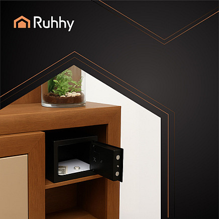 Elektroniskais seifs Ruhhy 26101 ar kodu, melns