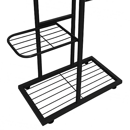 Daudzlīmeņu metāla puķu statīvs Ruhhy 26040, 106 cm, melns