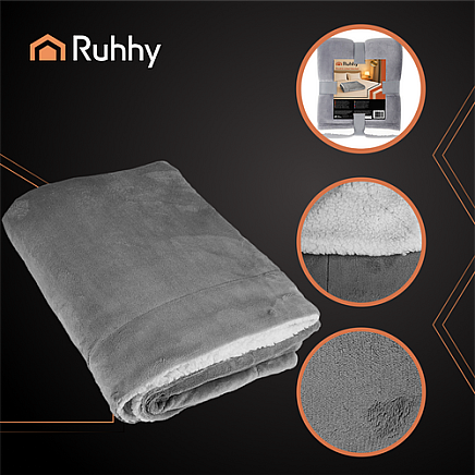 Double-sided blanket 150x200cm dark gray Ruhhy 26292