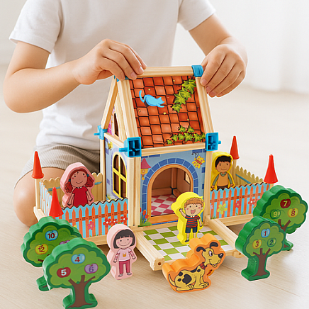 Koka konstruktors Māja 268 elementi Kruzzel 26452