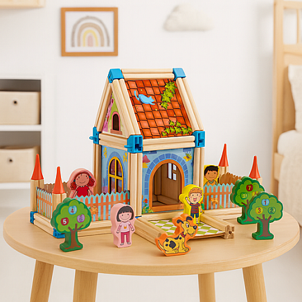 Koka konstruktors Māja 268 elementi Kruzzel 26452